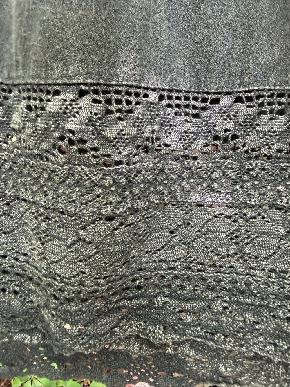 April Cornell Brianna Maxi Dress Charcoal Acid Washed w Hand Embroidery Modest - Picture 5 of 7